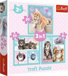 Puzzle Sladká koťátka 3v1 (20,36,50 dílků)