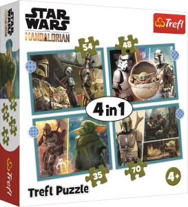 Puzzle Star Wars: Mandalorian 4v1 (35,48,54,70 dílků)