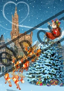 Puzzle Štrasburská katedrála o Vánocích 100 dílků