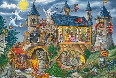 Puzzle Strašidelný hrad 100 dílků 