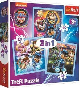 Puzzle Tlapková patrola: Mocní hrdinové 3v1 (20,36,50 dílků)