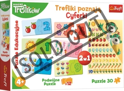 Vzdělávací puzzle Treflíci poznávají číslice 2v1