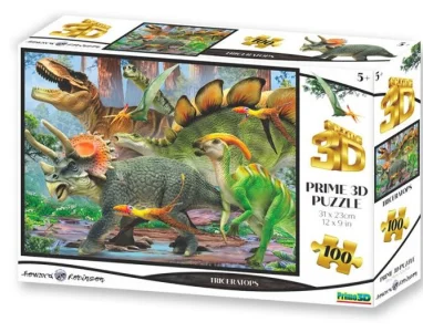 Puzzle Triceratops 3D 100 dílků