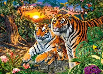 Puzzle Tygří rodina 180 dílků