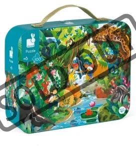 Puzzle v kufříku Dobrodružství v džungli 100 dílků