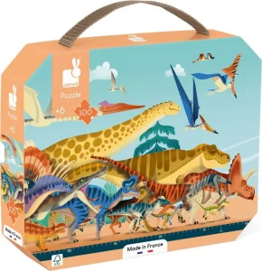 Panoramatické puzzle v kufříku Dinosauři 100 dílků