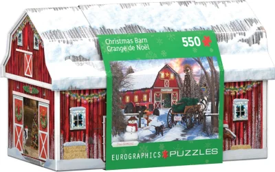 Puzzle v plechové krabičce Vánoce na farmě 550 dílků