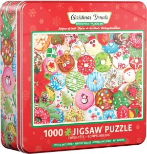 Puzzle v plechové krabičce Vánoční koblihy 1000 dílků