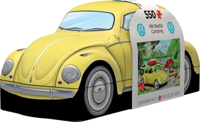 Puzzle v plechové krabičce Volkswagen Brouk v kempu 550 dílků