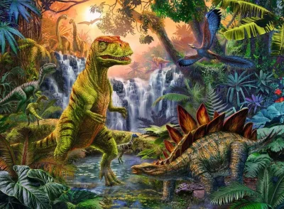 Puzzle V říši dinosaurů XXL 100 dílků