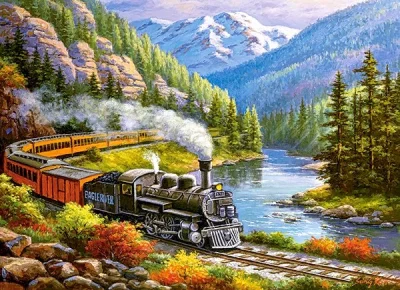 Puzzle Vlak Eagle River 300 dílků