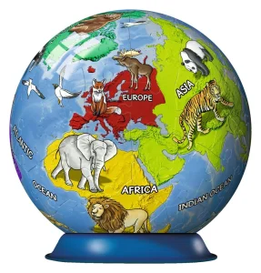 Puzzleball Dětský globus se zvířaty (anglický) 72 dílků