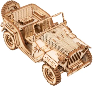 Rokr 3D dřevěné puzzle Vojenský džíp 369 dílků