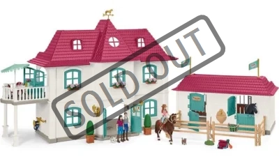 Horse Club® 42551 Velký dům se stájí a příslušenstvím s figurkami s pohyblivými klouby