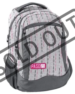 Školní batoh Unique - Šedo-růžový