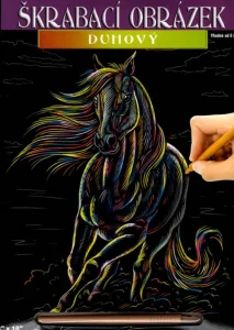 Škrabací obrázek duhový Kůň s hřívou 20x25cm