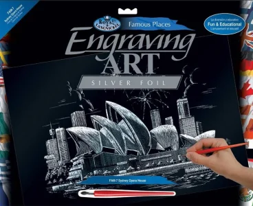 Stříbrný škrabací obrázek Opera v Sydney - velký