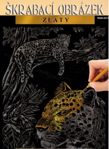 Škrabací obrázek (zlatý) - Gepard
