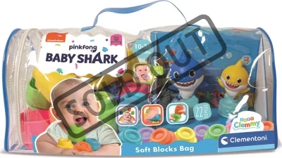 SOFT CLEMMY Sada v tašce Baby Shark s 20 kostkami