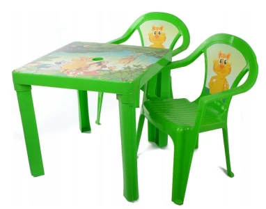Stůl s 2 židličkami - zelený