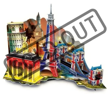 Svítící 3D puzzle Diorama Cesta po Evropě 50 dílků