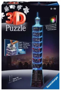 Svítící 3D puzzle Noční edice Taipei 101, Taiwan 216 dílků