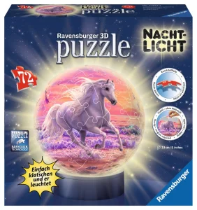 Svítící puzzleball Kůň na pláži 72 dílků