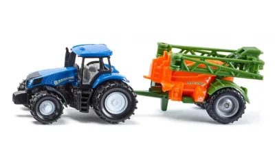 Traktor s rozprašovačem hnojiva