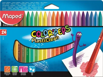 Trojhranné plastové pastely Color'Peps PlastiClean 24ks
