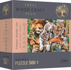 Wood Craft Origin puzzle Divoké kočky v džungli 501 dílků