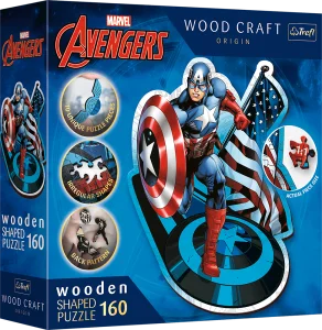 Wood Craft Origin puzzle Neohrožený Kapitán Amerika 160 dílků