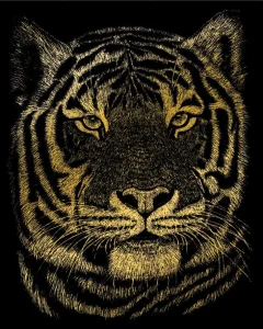 Zlatý škrabací obrázek Tygr