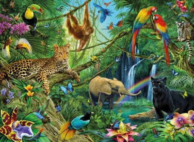 Puzzle Zvířata v džungli XXL 200 dílků