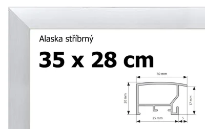 Alaska hliníkový rám 35x28cm - stříbrný