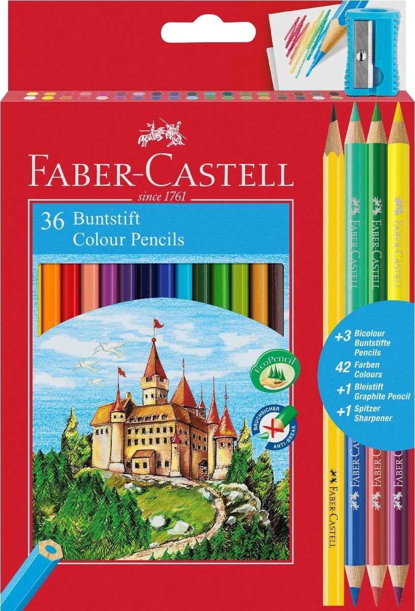 Faber-Castell Pastelky 36ks + ořezávátko, tužka a duo pastelky
