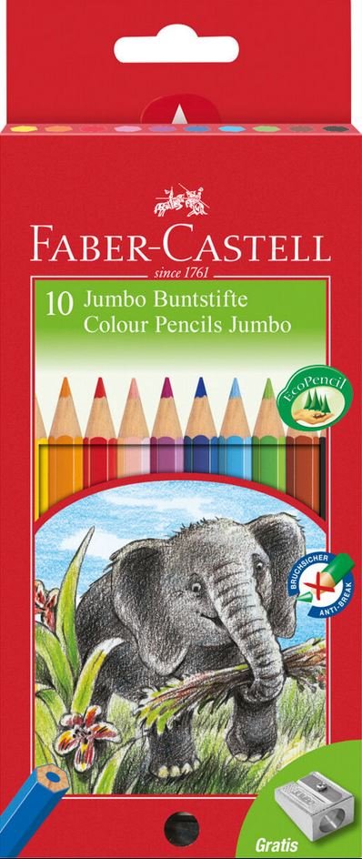 Faber-Castell Pastelky Jumbo 10ks + ořezávátko