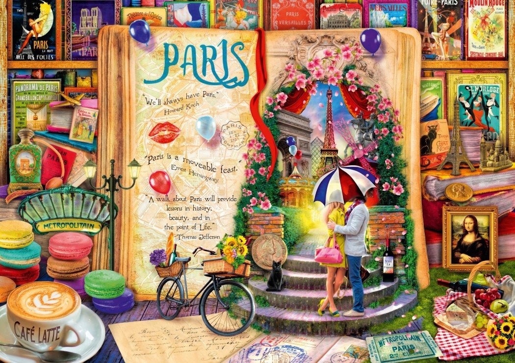 BLUEBIRD Puzzle Život je otevřená kniha: Paříž 1000 dílků
