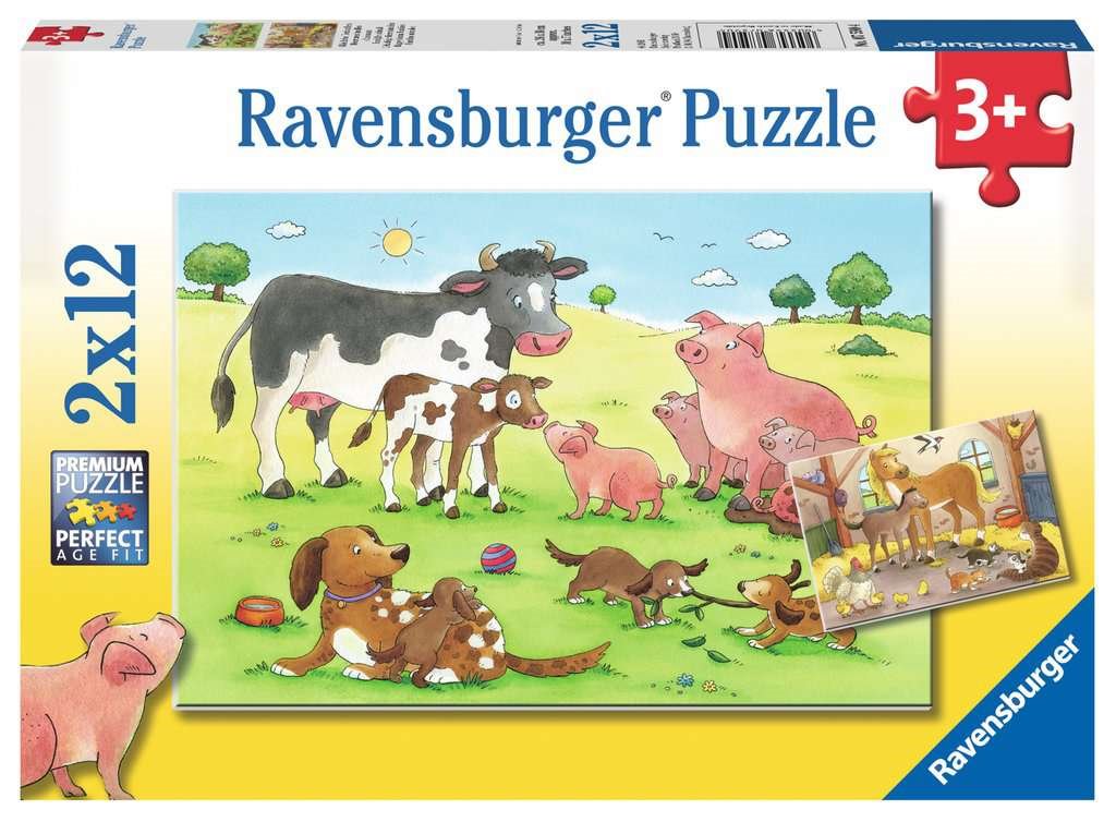 RAVENSBURGER Puzzle Zvířecí farma 2x12 dílků