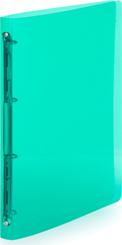KARTON P+P Složka transparentní A4, 4 kroužky, 2cm, zelená