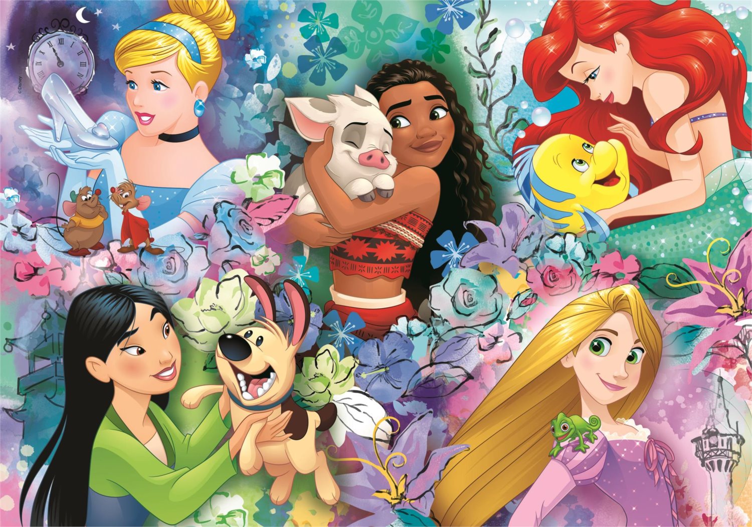 CLEMENTONI Puzzle Disney princezny 60 dílků