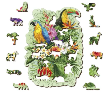 Dřevěné puzzle Tropičtí ptáci 160 dílků EKO