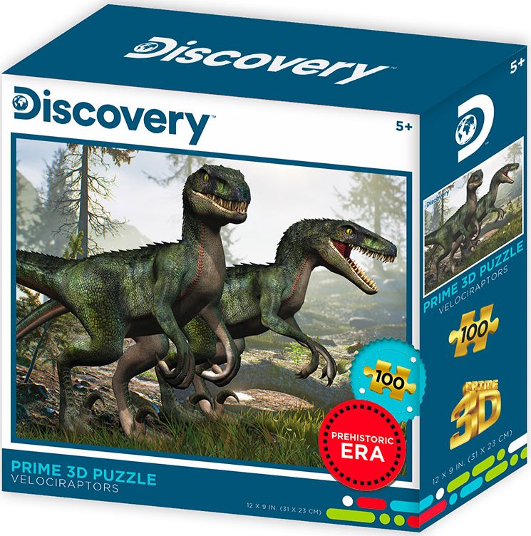 PRIME 3D Puzzle Discovery: Velociraptoři 3D 100 dílků