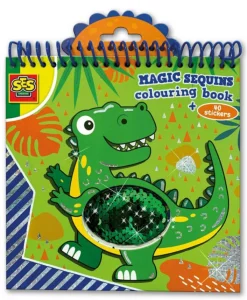 Magické Dino omalovánky s flitry modré/zelené