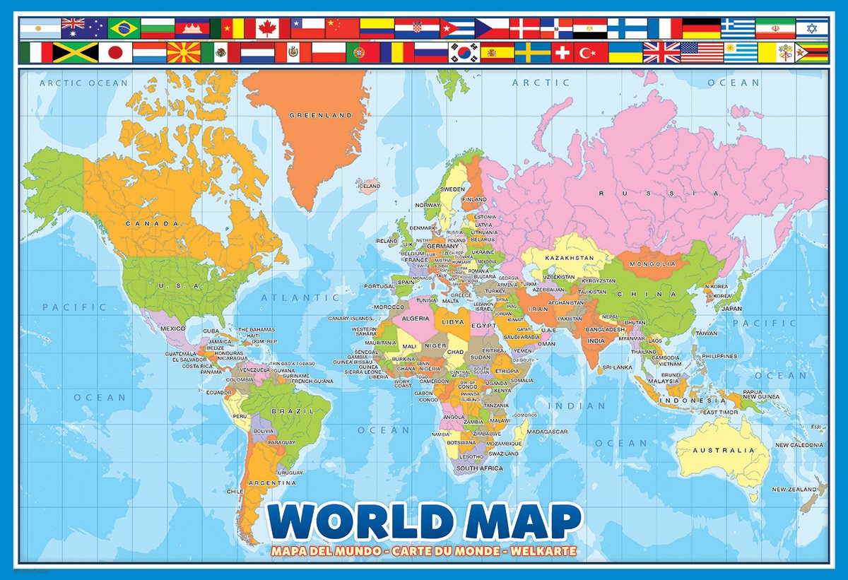 EUROGRAPHICS Puzzle Mapa světa 100 dílků