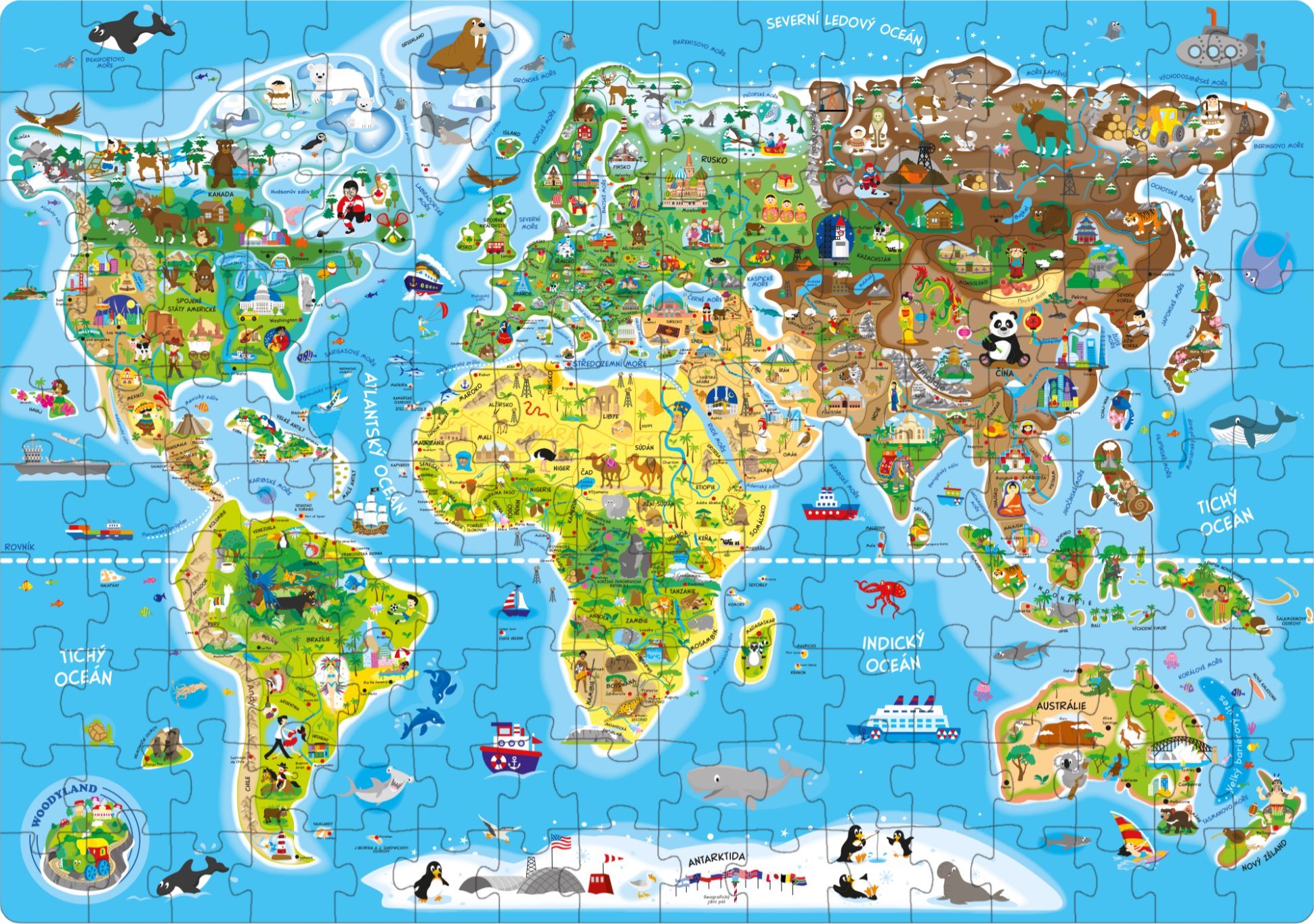 POPULAR Puzzle Mapa světa 160 dílků