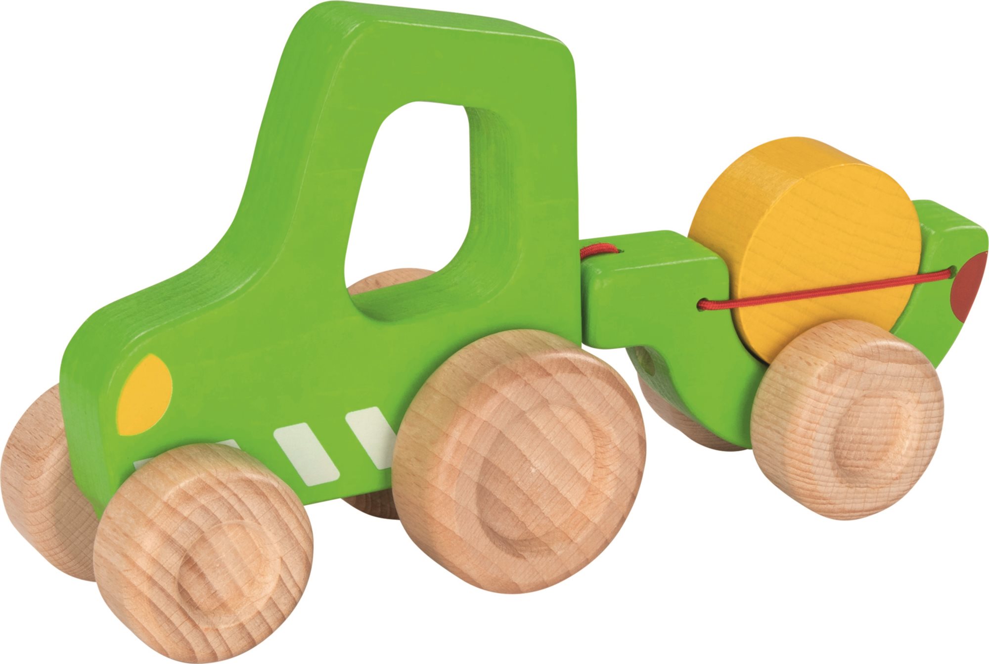 GOKI Dřevěný traktor s vlečkou