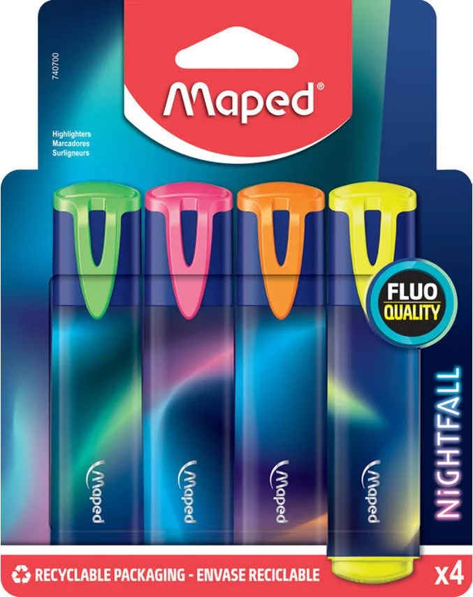 MAPED Zvýrazňovače Fluo Peps Nightfall 4 barvy