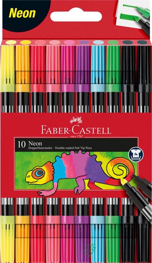 Faber-Castell Fixy Neon oboustranné - 10 barev