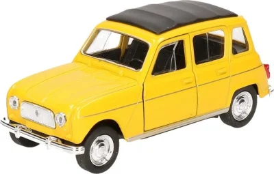 Autíčko na zpětné natažení Renault 4 žlutý