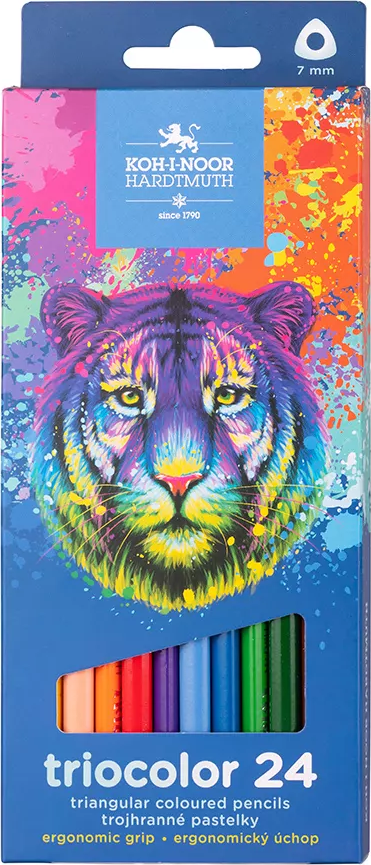 KOH-I-NOOR Trojhranné pastelky Triocolor 12ks Tygr